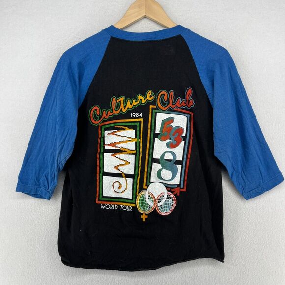 CULTURE CLUB Boy George Shirt Men M Colour By Numbers Tour 80s Band Black VTG - Picture 2 of 13